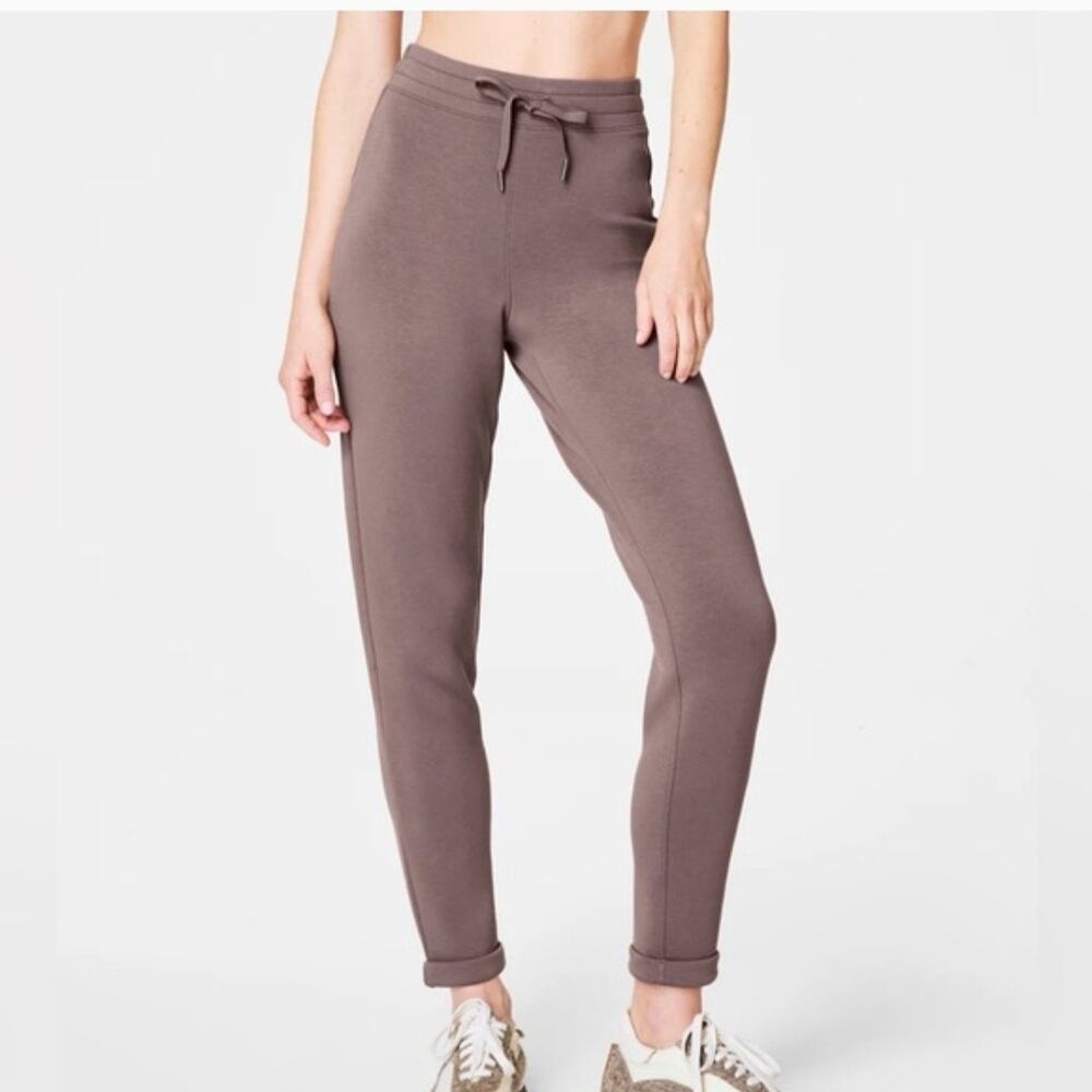 Spanx AirEssentials Tapered Sweatpants Smoke Taupe Gray XS TP